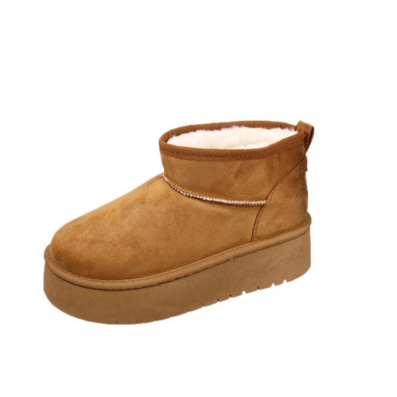 Women's Wide Width Platform Snow Boots, Minimalist Outdoor Winter Booties, Versatile Warm Ankle Boots for Women