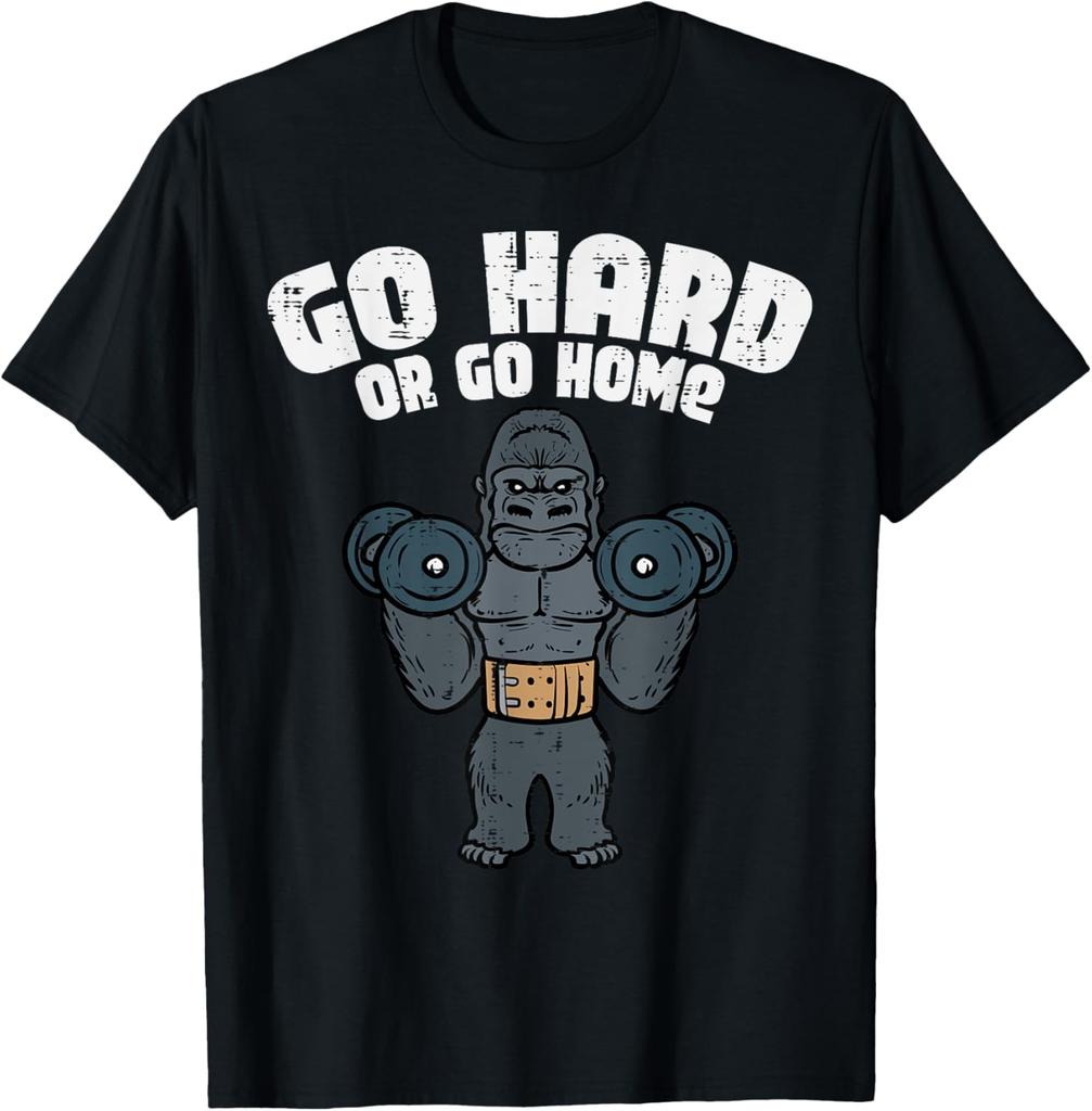 cotton Sport Top Gym Go Hard or Home Workout Motivation Fitness Men T-Shirt Graphic Vintage Classic Funny Short Sleeve Tee