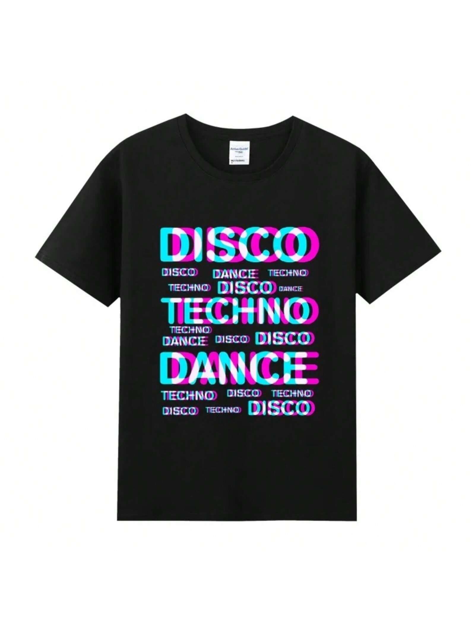 Techno Nightclub DJ Disco Rock Street Skateboarding Rap Music Male T-Shirt Female Couple Summer T-Shirt Loose Plus Size Casual2 S