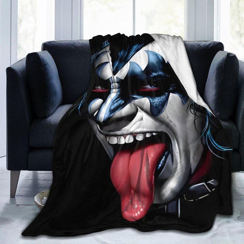 KISS Rock Band Pătură imprimată 3d Pătură de flanel Pătură super moale din lână Pătură caldă pentru dormitor, canapea, canapea, cadouri