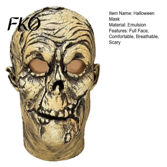 Flexible Latex Skeleton Mask Halloween Scary Mask, Realistic Rotten Hood, Horror Party Atmospheric NPC Comfortable for Secret Room & Cosplay
