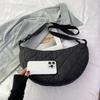 Cotton Argyle Moon Crossbody Bag - Versatile Casual Women's Shoulder Bag with Printed Logo.