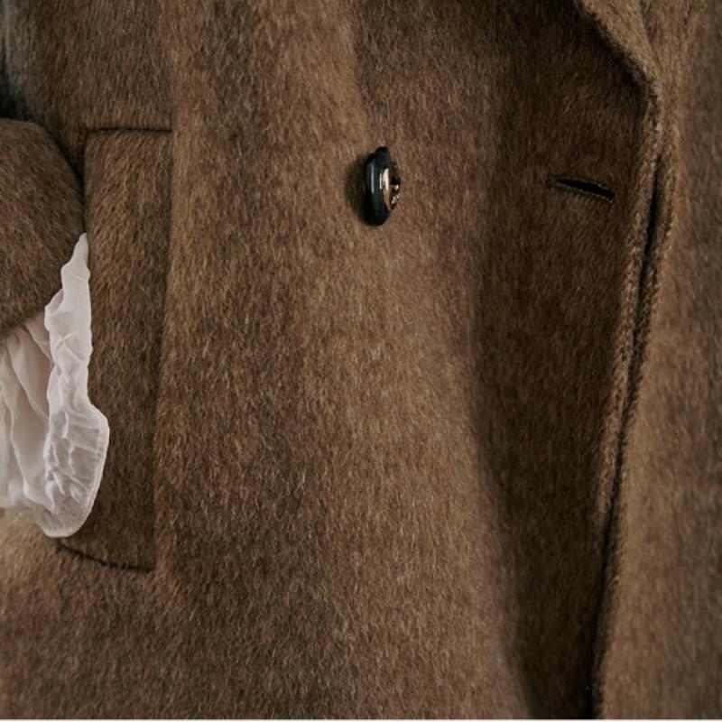 Maxza Mohair Wool Blend Handmade Cocoon Double Long Coat Zd12hc011nh