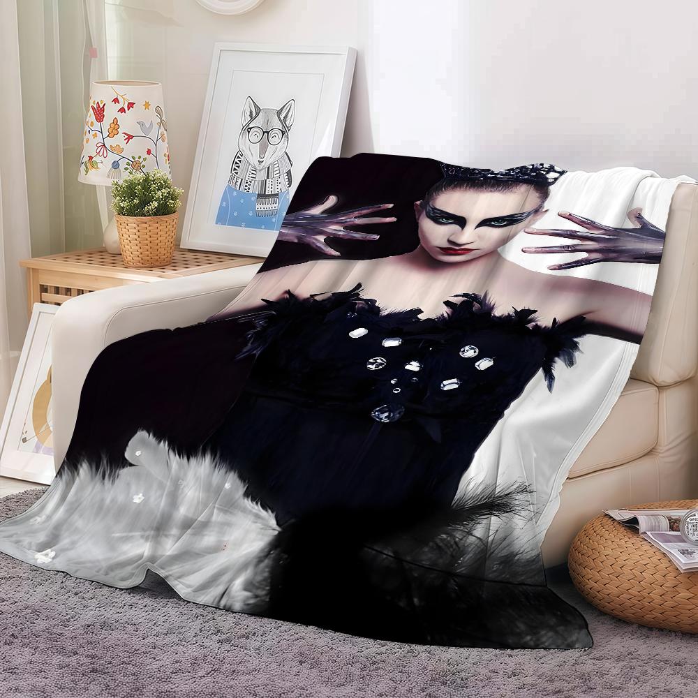 

Black Movies S-swan Blanket Warm And Soft Suitable For Bedroom Living Room Sofa Bed Office Travel Camping 30x40in