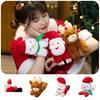 Cute Christmas Santa Claus Plush Doll Toy With Wrist Paddle Bracelet For Children 25cm Height
