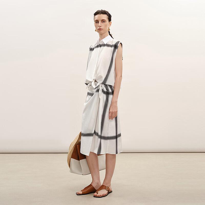 Less 2026 Summer Straight Loose Cotton Sleeveless Shirt