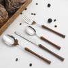 4pcs/set Stainless Steel Imitation Wooden Handle Cutlery Set Dinnerware Clamp Western Tableware Knife Fork Tea Spoon