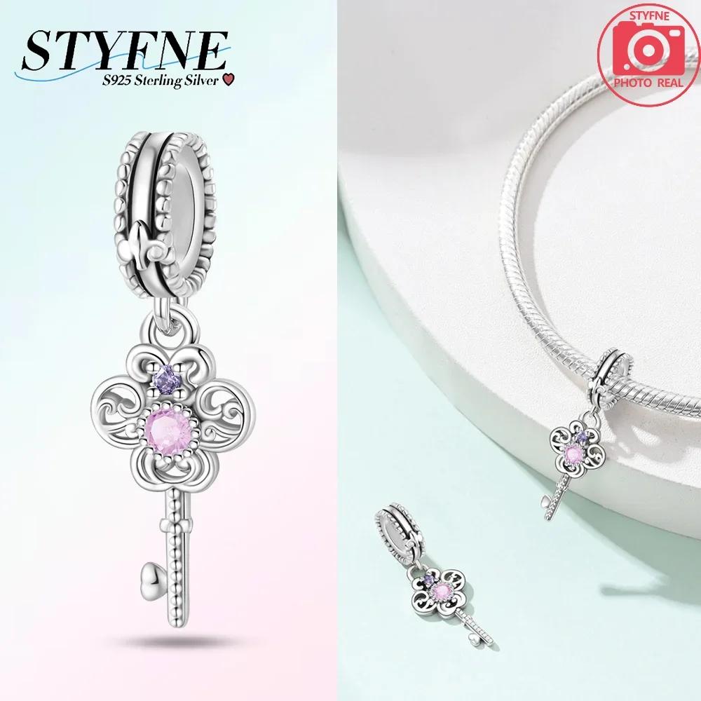 Authentic Original Charm Bead Components Brown Bear Pink Zircon Blue Heart Lucky Fortune Bead Components Compatible With Bracelet High Quality Fine