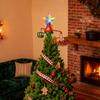 Christmas Tree Topper Spinning Star Animated Funny Xmas Decoration With Musicians For Indoor Home Classroom Party Decor