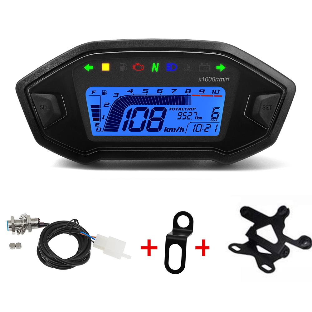 Universal Motorrad Digital Tachometer Drehzahlmesser Dashboard 10000 RPM Instrument Panel Meter LED Display Für 1,2,4 Zylinder