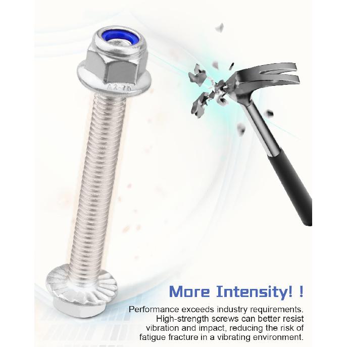 10PCS Compatible with John Deere Auger Shear Bolt and Lock Nut Kit Replaces #19M7834 4M7397 Screw and Lock Nut Stainless Steel Material