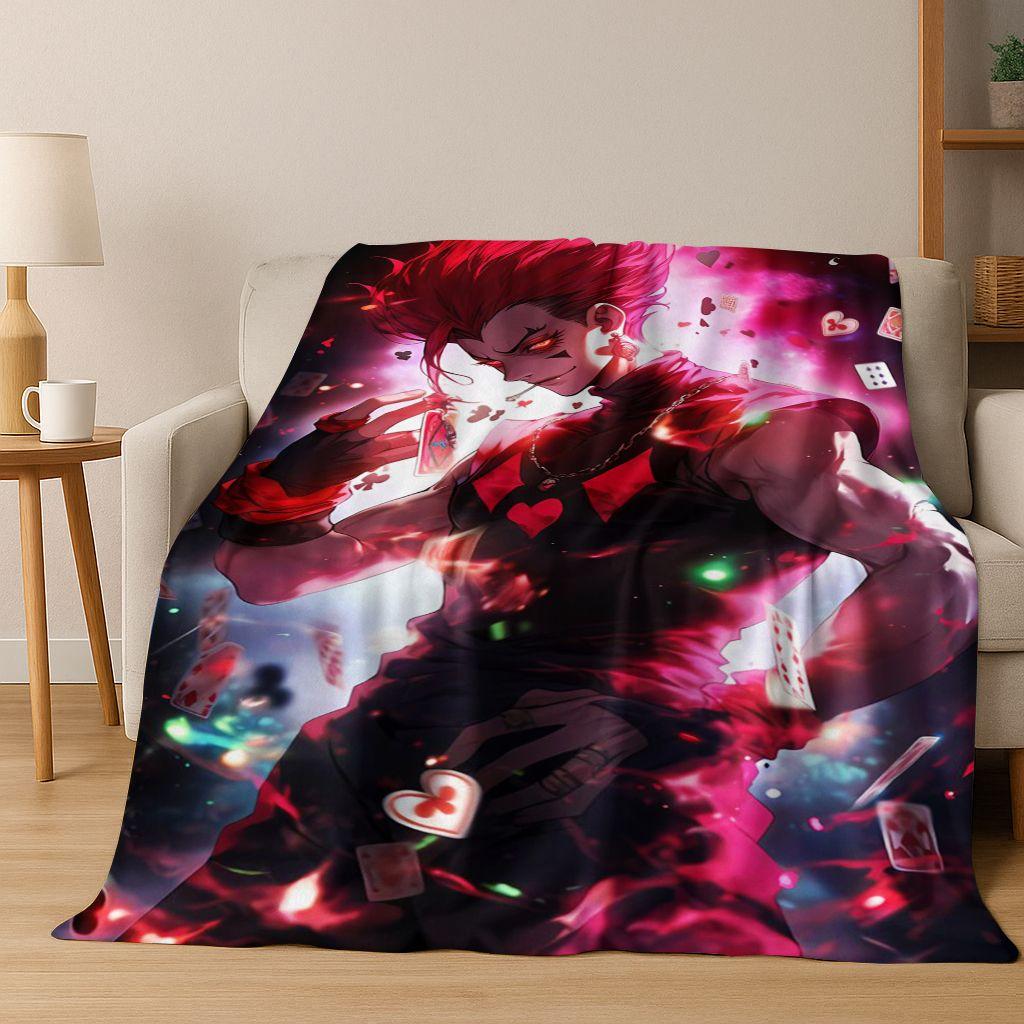 Anime HUNTER X HUNTER HXH Gon Freecss Killua Cartoon Flannel Blanket,Cozy Soft Throw Blanket for Home Bedroom Bed Sofa Cover Kid