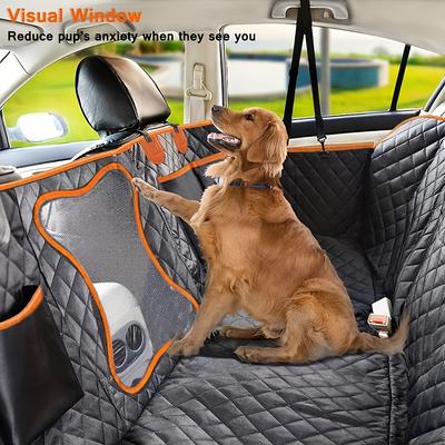 Funda Protectora Impermeable para Asiento de Coche para Perro Estilo Hamaca con Ventanas de Malla Adecuada para Asientos Traseros de Coches Camionetas y SUV