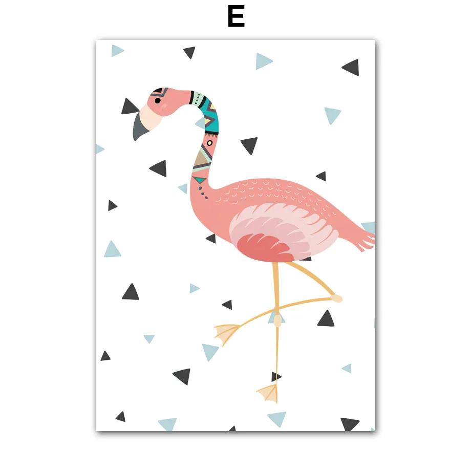 Fox Deer Owl Flamingo Bear Tiger Indian Animals Wall Art Minimalist Aesthetics Print Canvas Painting for Living Room Home