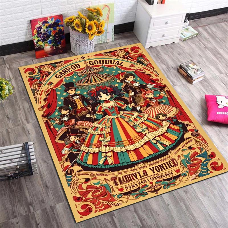 Tappeto Antiscivolo Vintage Circo Lolita, Tappeto per Camera da Letto Soggiorno