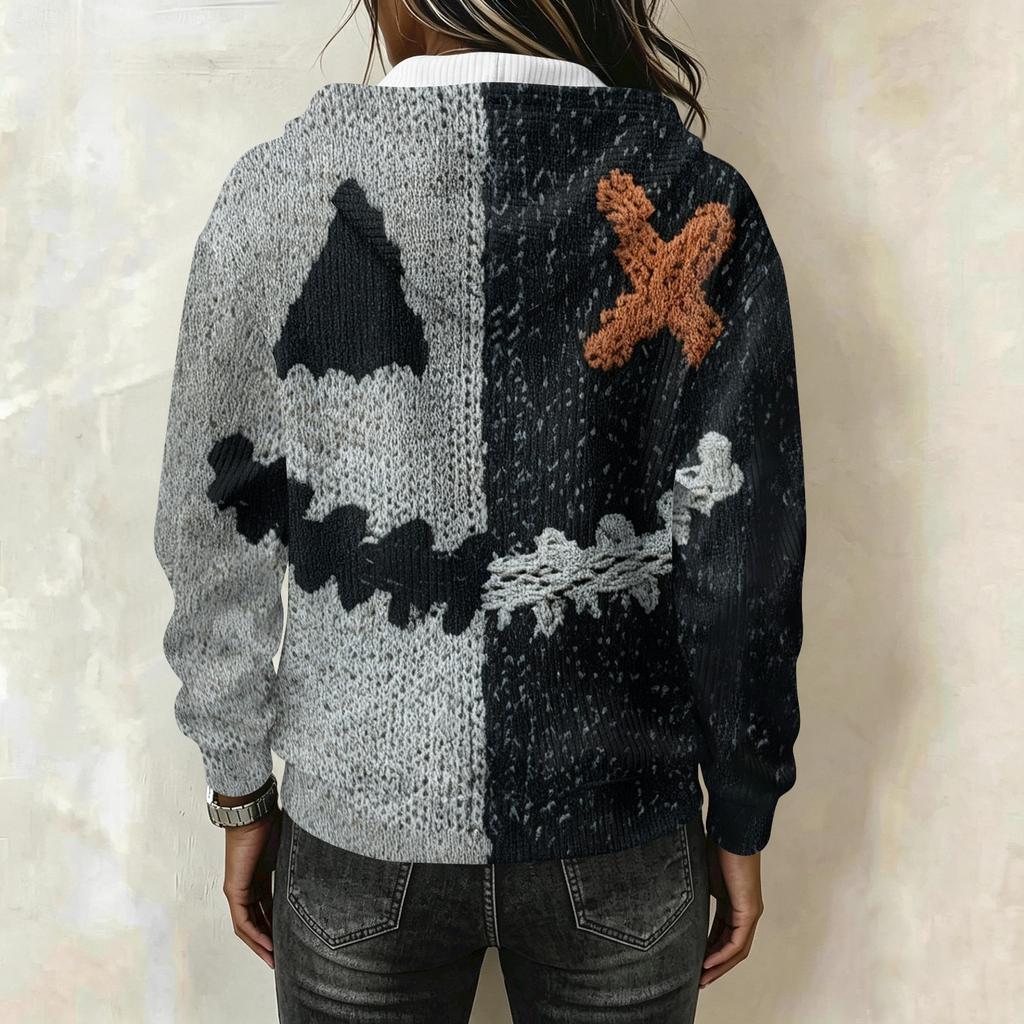 Women's Long Sleeve Halloween Print Pullover Hoodie Sweatshirt with