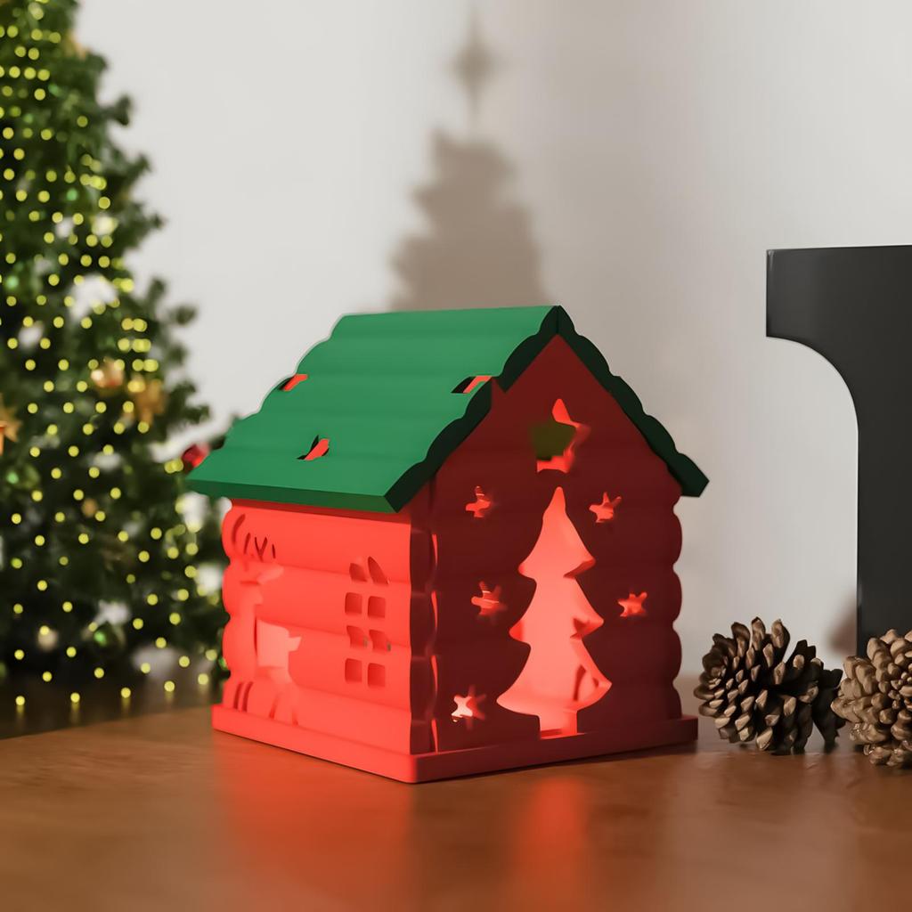 Candle Holder Molds Christmas House Night Light Silicone Molds Non-Stick Night Lamp Maker For Wax Plaster Clay Fondant Study