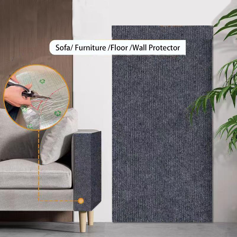 Self-Adhesive Cat Scratch Pad Durable Stick-On Wall Sofa Furniture Protector Anti-Scratch Cut-to-Fit Pet Climbing Mat Carpet
