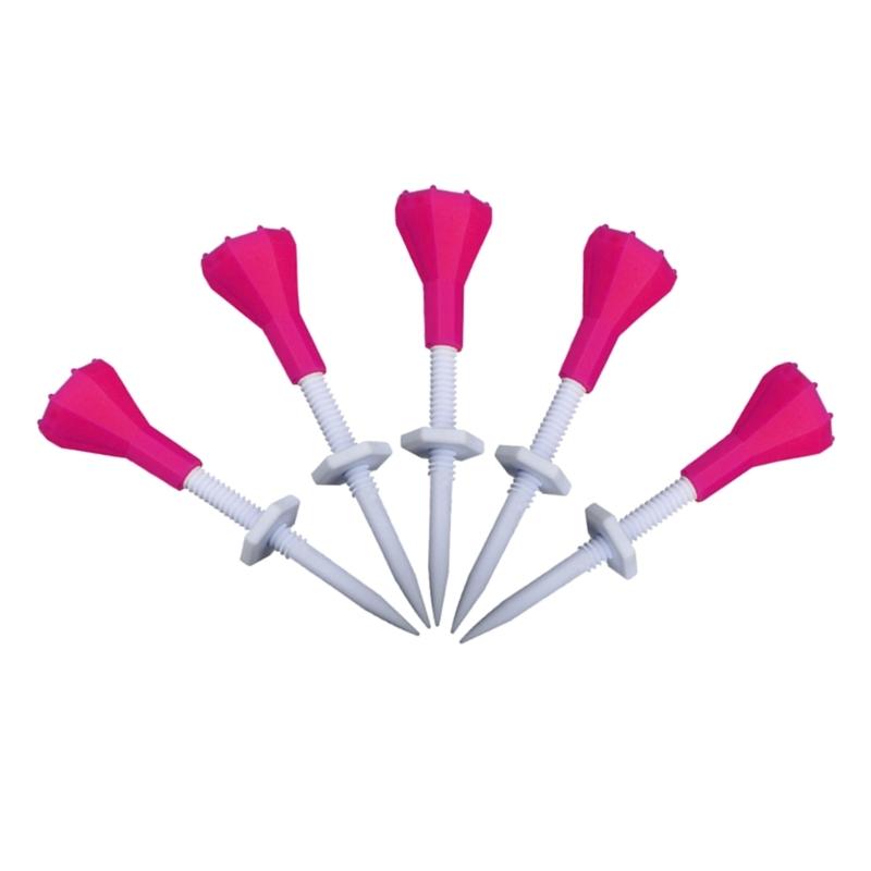 5Pcs Plastic Golf Tees Height Adjustable Ball Tees Stable Golf Training Ball Tees Stand for Golfers Golf Accessories