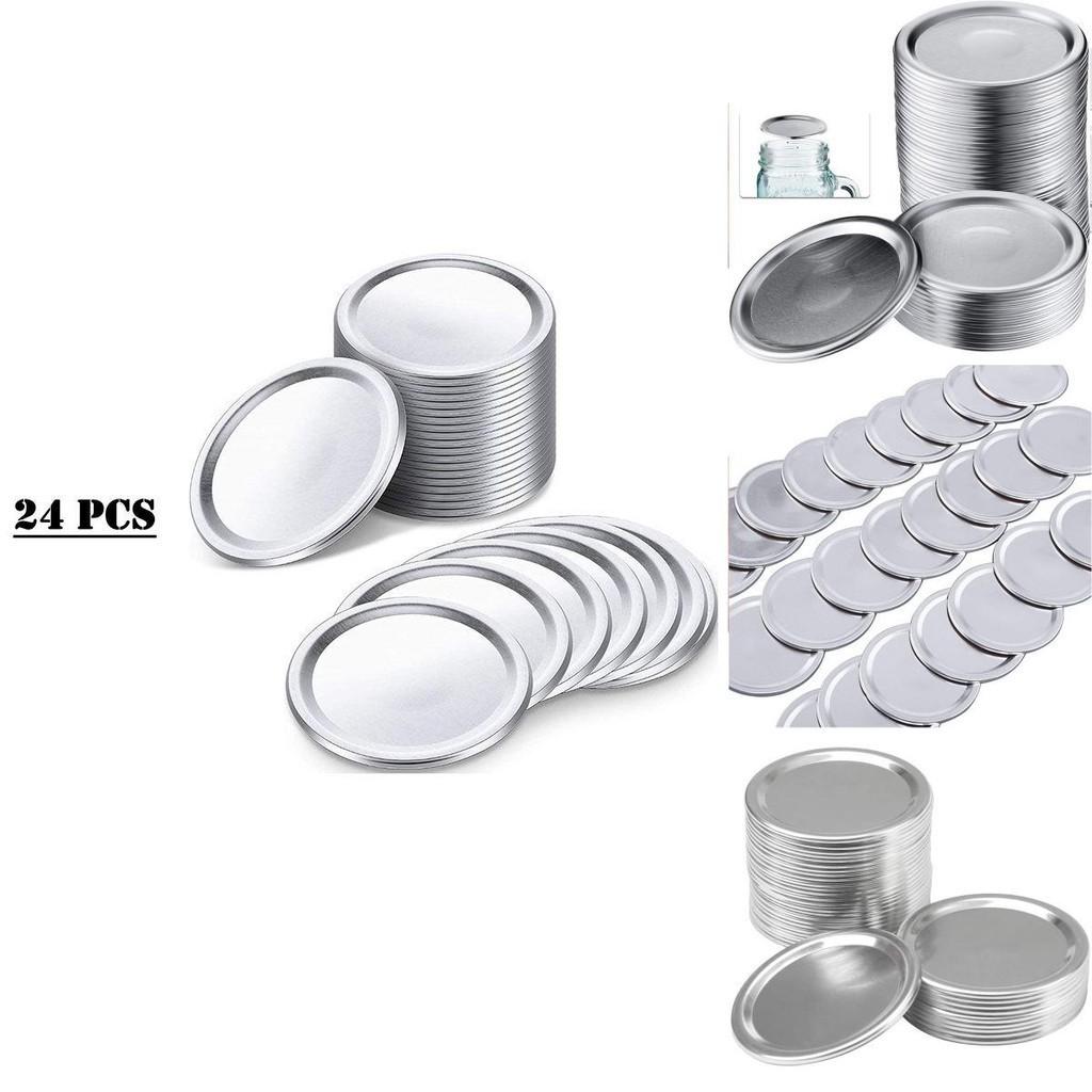 24 Stück Mason Jar Deckel mit normaler Öffnung für auslaufsichere Lebensmittellagerung und Konservierung