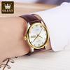 OLEVS 5568 With Gift Box Double Calendar Leather Band Men'S Watch Belt Ladies Watch