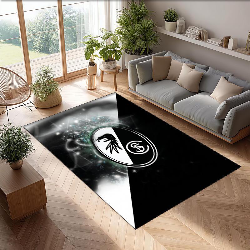 Tappeto Morbido Antiscivolo per Interni con Motivo Calcio SC Freiburg FC Tappeto Decorativo Sportivo per Camera da Letto