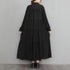 JIYUTOR Maxi Loose Long Tunic Ankle Pleated Maxi Dress Size Women's Dress, Fit, Sleeves, Style, Length, Flattering, A-Line, Buttoned, Casual, (Black,