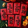 6pcs Traditional Chinese Snake Year Red Envelopes Cartoon Lucky Money Pockets  Party Gifts