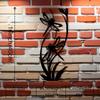 1pc 2D Flat Black Metal Wall Art Dragonfly on Flower Stem Durable Iron Sign Outdoor Indoor Garden Decor Living Room Patio Spring