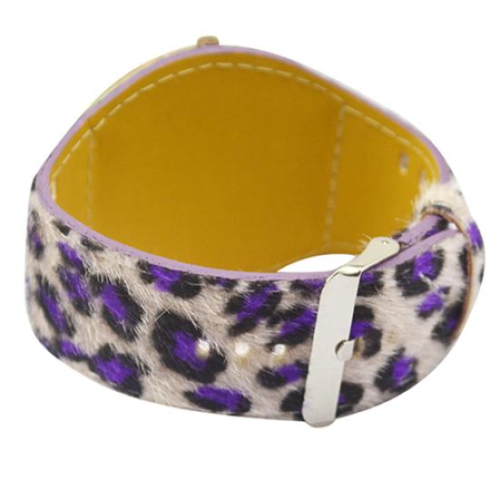 Women's Leopard Faux Leather Strap Charm Roman Numerals Quartz Wrist Watch