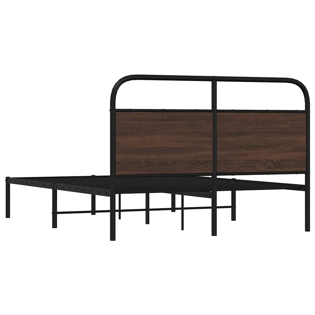 Bed Frame Without Mattress 120 X 200 Cm Brown Oak Effect