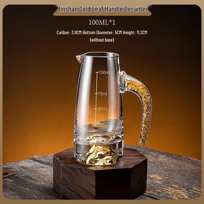 Elegant Gold Foil Mountain Wine Decanter