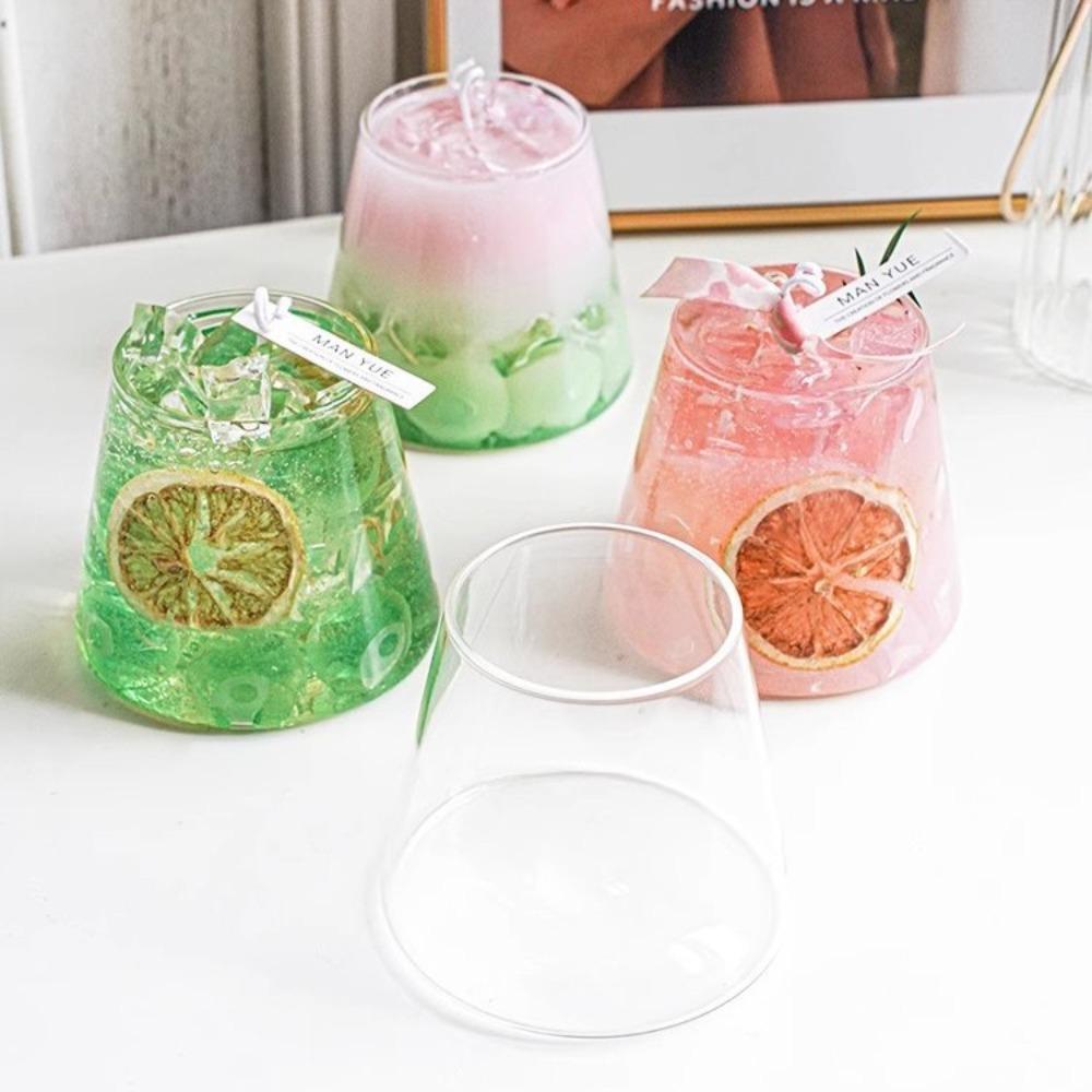 Japanese-style Mount Fuji glass water cup high temperature DIY scented candle glass empty shell small round cup cold drink coffee cup