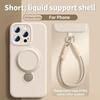 Magsafe Magnetic Bracket Liquid Silicone Phone Case For IPhone 13 14 15 16 17 Pro Max With Hanging Rope Anti fall Protective Cover