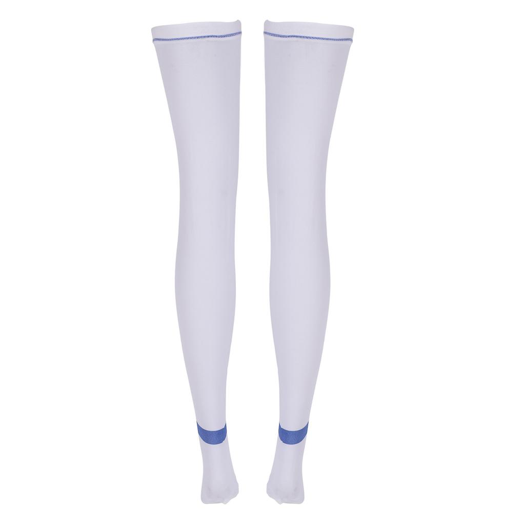 Breathable Hose Compression Stockings Skid Resistant Fatigue Relief Pressure Socks White (XXL)