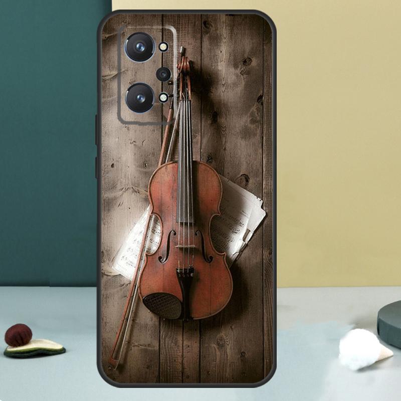 Cool Music Violin For Realme 11 10 12 13 14 Pro Plus GT 7 6 5 Pro GT 6T C67 C61 C53 C51 C21Y C25S C75 C55 Case
