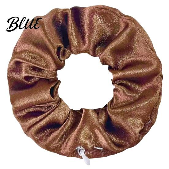 Cloth Hair Ties with Zipper Pocket Scrunchies Hidden for Women, Elastic Tie Convenient Gym Small Items Keys And Coins, Satin Accessories Daily