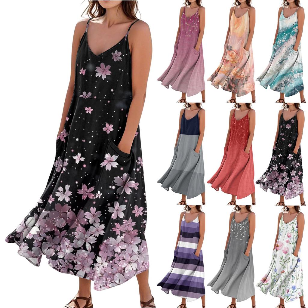 Women's Summer Dress Casual Loose Long Beach Vacation Dresses
