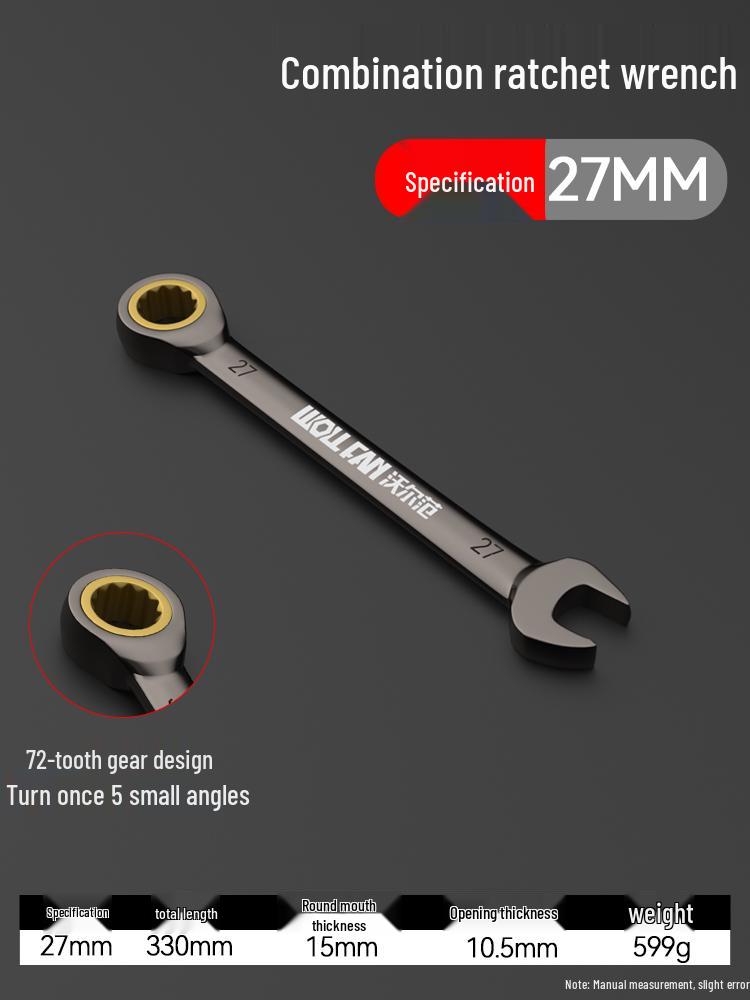 Dual-Ended Ratchet and Flower Wrench Set: Labor-Saving, Quick Two-Way Wrench Tools for Auto Repair (Sizes 8-27).