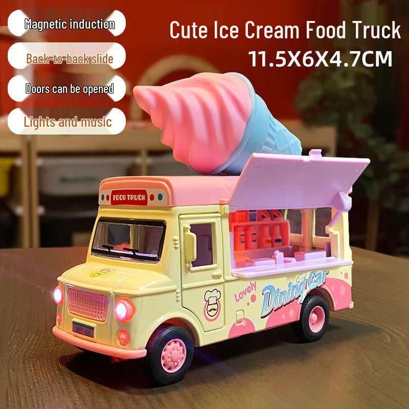 Douyin Hot Q Version Pretend Play Toy Mingyuan Hamburger & Ice Cream Car