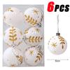 6Pcs Christmas Ball Ornaments With Painted Xmas Tree Hanging Pendant New Year Gifts For 2025 Christmas Navidad Party Decoration