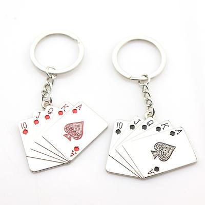 1PCS Unisex Keyring Creative Poker Key Holder Men's Car Keychains Versatile Key Ring Metal Key Chain Accessories