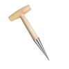 Hand Dibber Stainless Steel Sow Dibbler with Wood Handle Garden Hole Punch Dibbler Tool for Planting Seeds