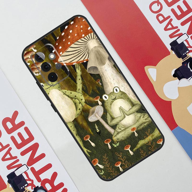 Vintage Retro Frog Mushrooms Case For Samsung Galaxy A36 A35 A55 A06 A16 A26 A56 A53 A32 A52 A33 A13 A14 A34 A54 A17 A15