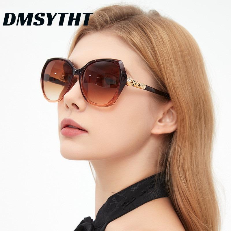 Non-polarized Elegant Large-frame Ladies' Sunnies, with Gradient Lenses and Decorated Temples. Perfect for Daily Sun Protection and Styling.