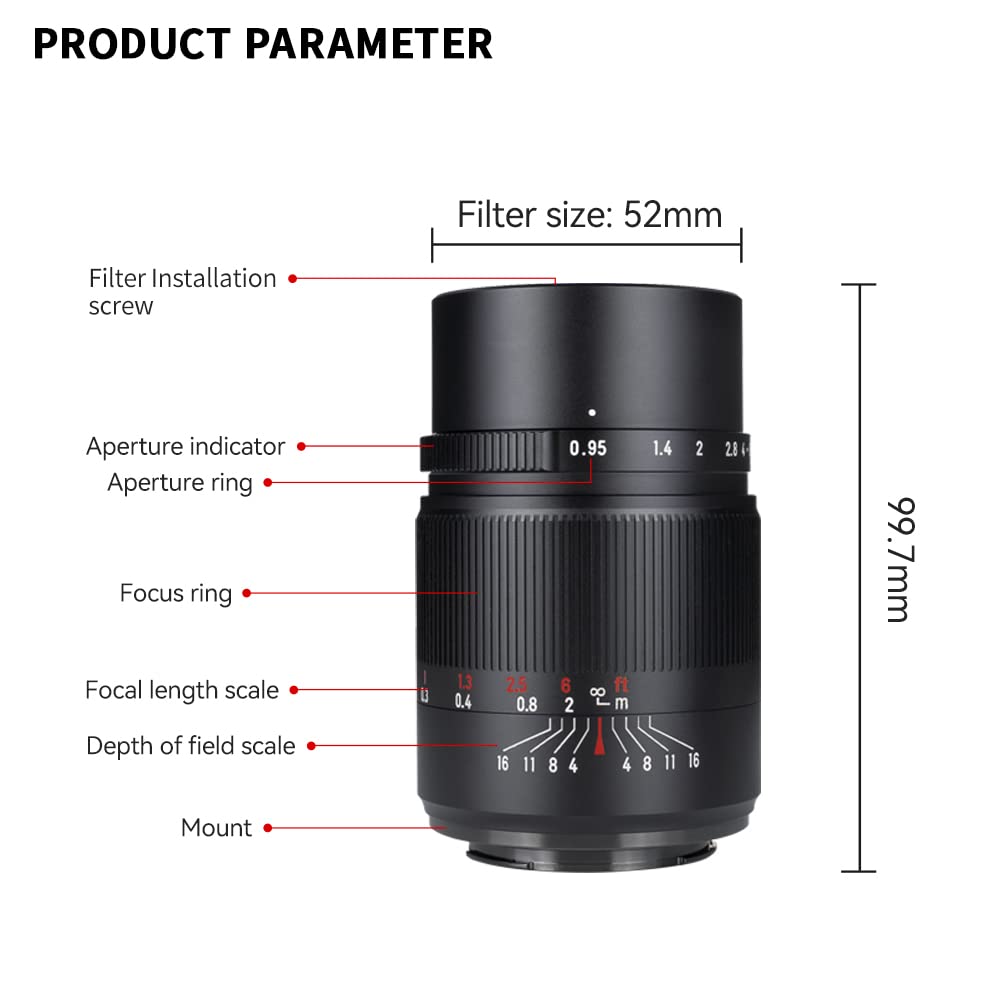 7artisans 25mm Wide Angle Large Aperture Manual Focus Fixed Lens for Fuji FX Mount Mirrorless Cameras like F0.95 APS-C