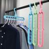 Multifunctional Hangers Household Hangers Storage Artifacts Nine Holes Clothes Rack Plastic Bedroom Magic Rack Dormitory