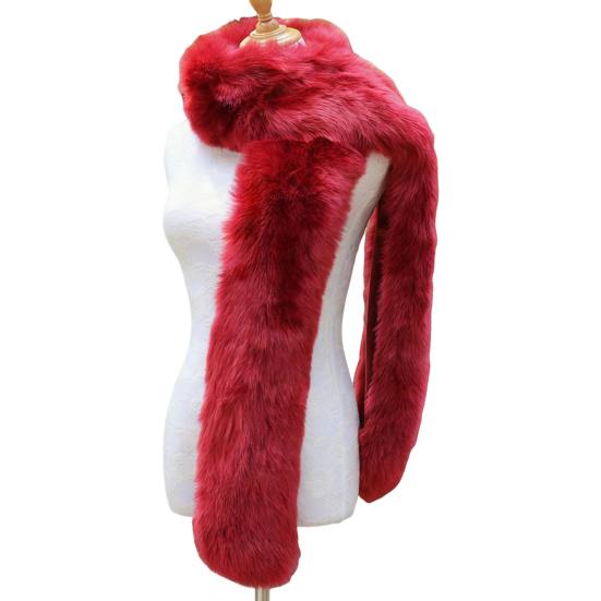 Women Long Scarf Solid Color Thickened Scarf Imitation Fox Fur Versatile Soft Scarf Winter Outdoor Wear