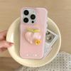 3D Jelly Peach PC+TPU Mobile Phone Case for Iphone14 13 Pure Color Anti-Fall Fruit Chain Protective Cover for Apple16 15 Pro Max