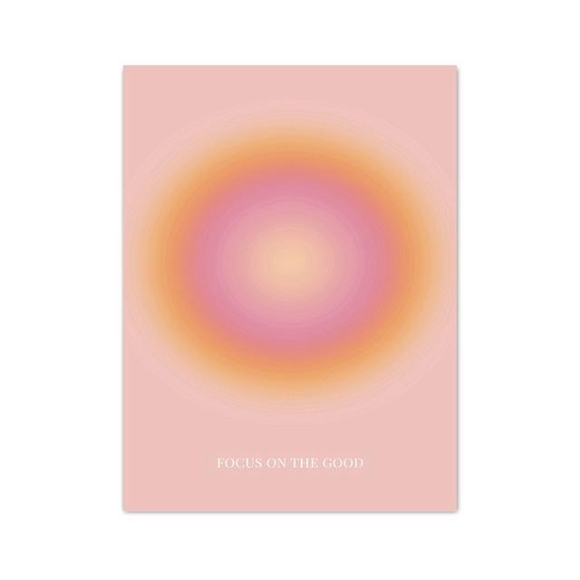 

Градієнт Аура Числа ангела Плакат Датські пастельні принти Картина на полотні Дарувальники енергії Настінні картини Домашній декор кімнати Подарунок 50x70cm No Framed